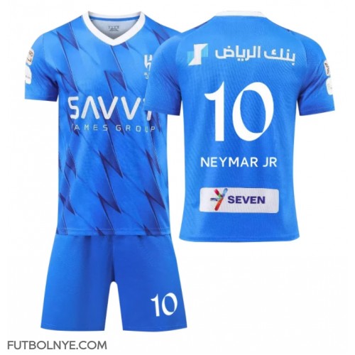 Camiseta Al-Hilal Neymar Jr #10 Primera Equipación para niños 2023-24 manga corta (+ pantalones cortos)